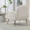 Akoasm Fabric Accent Armchair Sofa Chair With Gold Metal Legs-Beige - 4 of 4