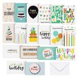 Best Paper Greetings 144 Pack Happy Birthday Cards Assortment Bulk Box Set with Envelopes, Blank Inside for Kids, Teens, Workplace, 18 Designs, 4 x 6"