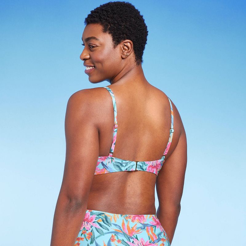 Women's Tropical Print Crossover Triangle Bikini Top - Kona Sol™ Multi , 6 of 19