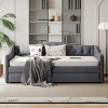 Daybed Twin - Modern Tufted Upholstered with Trundle and Decorative Panel for Bedroom 40in Wide - 3irtyhousy - 3 of 4