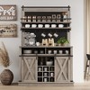 75" Tall Coffee Hutch Cabinet Large Kitchens Storage Cabinets White Coffee Bar Cabinet Cupboard with Sliding Barn Door - 2 of 4