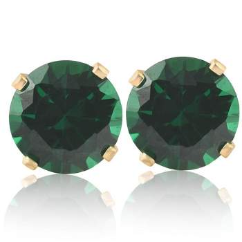 Pompeii3 1Ct TW Emerald Studs in 10k White or Yellow Gold
