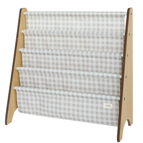 3 Sprouts Recycled Book Rack - Gingham Beige - image 1 of 4