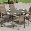 Mondawe 72 in x 42 in Oval Powder Coated Cast Aluminum Outdoor Dining Table with Umbrella Hole - 2 of 4
