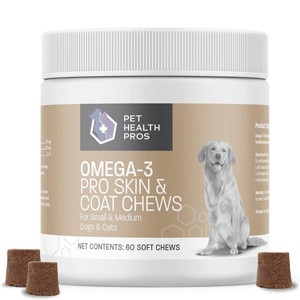 Pet Health Pros Chewable Fish Oil Supplement for Dogs and Cats; Joint Support; Skin and Coat Health; Immune System Booster; Pack of 60; USA Made - 1 of 4