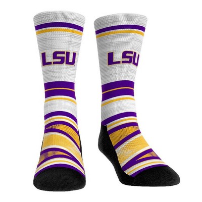 NCAA LSU Tigers Adult Long Distance Crew Socks - L/XL