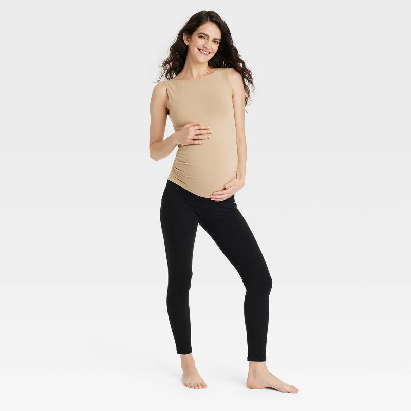 Over Belly Knit Maternity Leggings - Isabel Maternity by Ingrid & Isabel™ Black, 3 of 4
