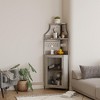 Corner Bar Cabinet with LED Strip, Glass Holder Adjustble Shelf, 5-Tiers Liquor Cabinet Bar Cabinet for Home, Corner Display Cabinet for Small Space - 3 of 4