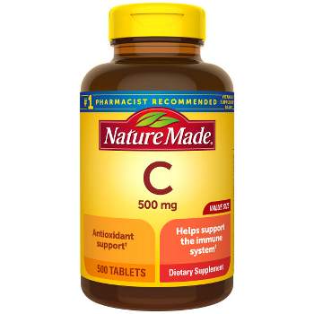 Nature Made Vitamin C 500 mg, Dietary Supplement for Immune Support, 500 Tablets, 500 Day Supply