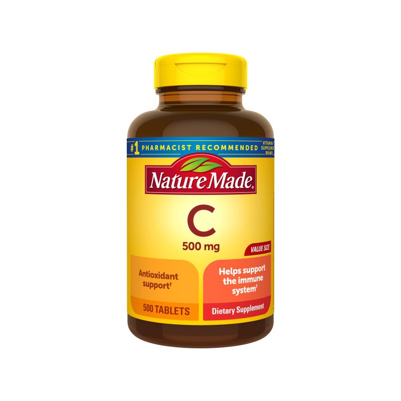 Nature Made Vitamin C 500 mg, Dietary Supplement for Immune Support, 500 Tablets, 500 Day Supply, 1 of 8