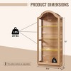 72" Arched Glass Display Cabinet, 4-Tier Display Curio Cabinet with 20 Color LED Lights, Modern Display Case Shelf for Living Room - 3 of 4