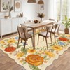 Vintage Floral Scalloped Area Rug Machine Washable Rug Stain Resistant Easy Cleaning Carpet Non Slip Soft Low Pile Folding Floor Cover For Home - 4 of 4