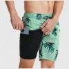 Anna-Kaci Men's Toucan Print Swim Shorts with Tropical Leaf Pattern and Adjustable Drawstring Waist - 2 of 4