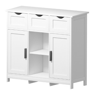 ChicFurnit Utility Storage Cabinets Multi Use Storage Cabinet Floor Cabinet Accent Cabinet for Home Spaces, White, 41.13"*14.19"*8.41" - 1 of 4