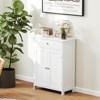 Costway Bathroom Floor Cabinet Freestanding Storage Organizer with 2 Doors Storage Cabinet Black/White - 2 of 4