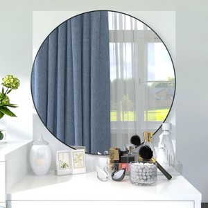 Racxily Bathroom Mirror, Black Aluminum Frame Wall Mounted Mirror - 1 of 4