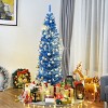 Costway 6FT Tinsel Tree Slim Pencil Christmas Tree Silver Champagne Goldblue - image 2 of 4