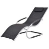 vidaXL Sun Lounger Black and Grey Textilene fabric, Aluminum Standard - 2 of 4