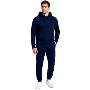 Galaxy By Harvic Men's Modern Fit Fleece-Lined Pullover Hoodie & Jogger 2-Piece Set - 1 of 4