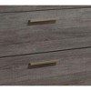 Lycvki Gray Wood Nightstand with Metal Glides and Brass Bar Pulls - 4 of 4