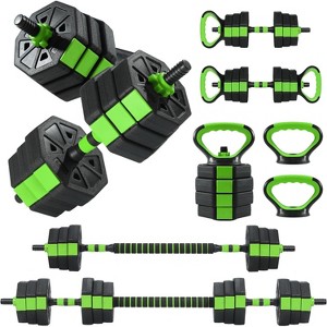 4-in-1 Adjustable Dumbbell Set, 44-88LB Free Weights with Connector - Converts to Kettlebells, Barbell & Push-Up Stand - 1 of 4