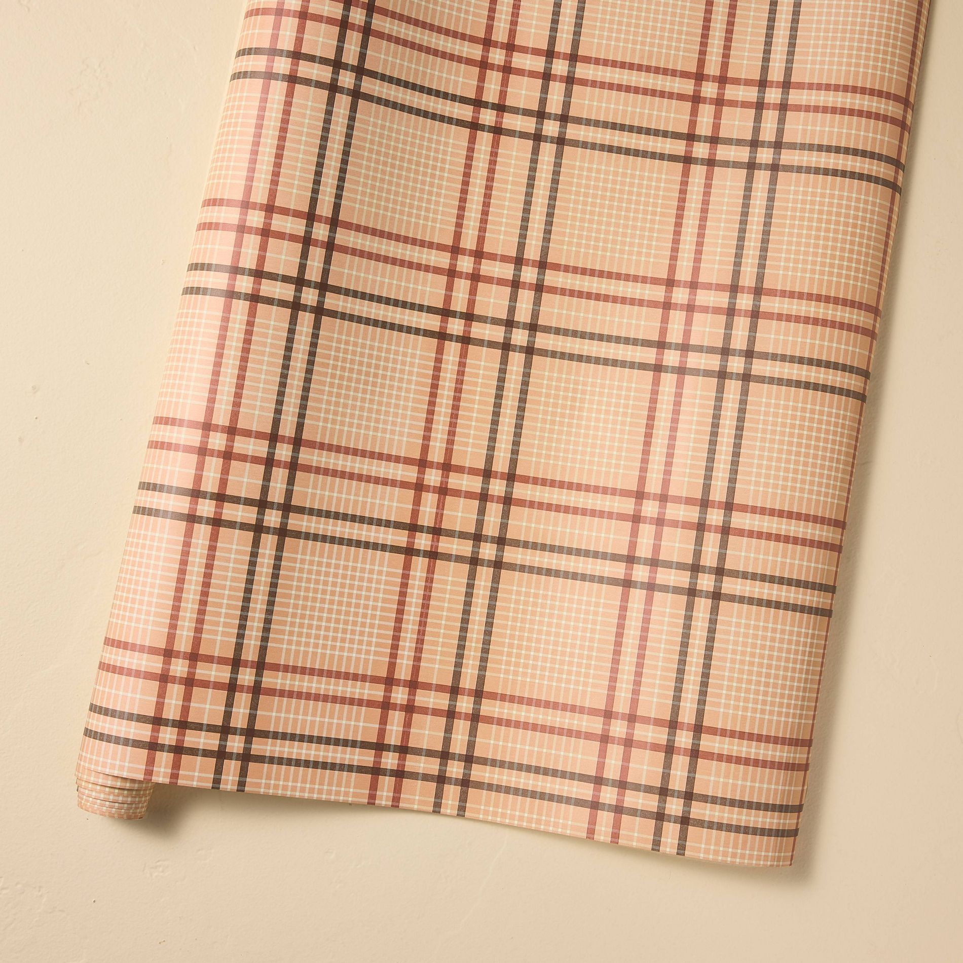 Plaid Gift Wrap Brown - Hearth & Hand™ with Magnolia