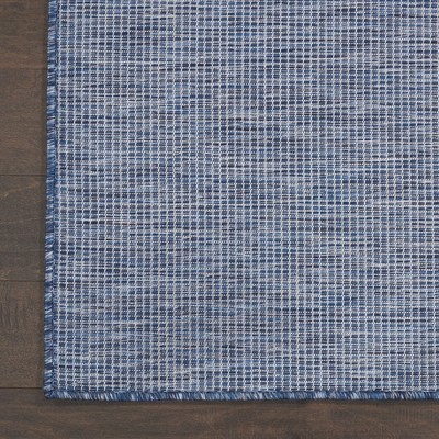 Navy Blue Flat Woven Rectangular Synthetic Rug, 4' x 6'
