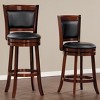 37.75"Comfortable Swivel Counter Height Chair 1pc Dark Cherry Finish Faux Leather Upholstery Solid Wood Furniture,Cherry - 2 of 4