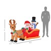 6.5 ft Long Christmas Inflatables Outdoor Decorations Santa Claus on Sleigh, Reindeer and Snowman with LED Lights for Holiday Yard Christmas Decor - 4 of 4
