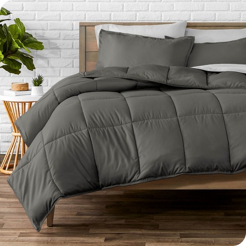 Bare Home 2-piece Goose Down Alternative Comforter Set In Grey, Twin ...