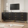 6 Drawer Wooden Dresser with Gold Knobs, Large Storage Chest for Bedroom Living Room or Entryway, Modern Bedroom Furniture - 3 of 4