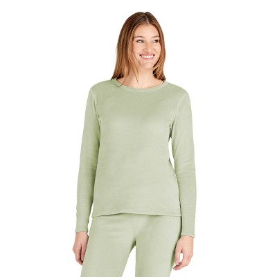 Wander by Hottotties Women's Velour Crewneck Top - Seagrass