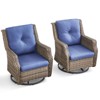 POCASSY Outdoor Rocking Chairs Swivel Chairs Set of 2, All Weather Gray Wicker Rattan 360° Swivel Patio Chair for Balcony, Porch, Pool - 3 of 4