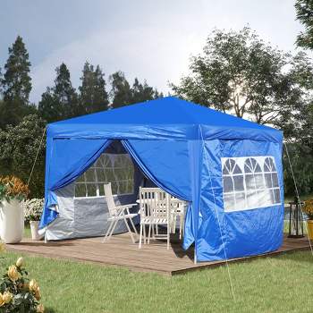 10x10ft Pop Up Gazebo Canopy, Removable Sidewall with Zipper, 2pcs Sidewall with Windows - Maison Boucle