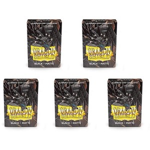 Dragon Shield 5 Packs Dragon Shield Matte Mini Japanese Black 60 ct Card Sleeves Value Bundle! - 1 of 4