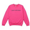 Simply Sage Market Embroidered I Just Work Here Sweatshirt - S - Raspberry - 2 of 4