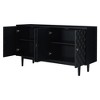 NicBex 60.7" Modern Sideboard,Kitchen Storage Cabinets with 4 Convex Pattern Doors and Silver Handles for Kitchen and Dining Room,Black - 4 of 4