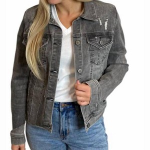 Women's Destroyed Denim Jacket - RISEN - 1 of 3