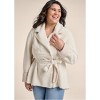 VENUS Womens Reversible Faux Suede/Faux Shearling Coat - 3 of 3