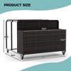 PE Rattan Outdoor Pool Caddy with Rolling Wheels, Patio Wicker Poolside Float Storage Basket for Cushions, Floaties, Noodles, Life Vests, Beach Balls - 3 of 4