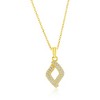 Bella Silver Sterling Silver, Pave CZ Marquise Necklace & Earrings Set - Gold Plated - Gold - 16+2 Inch - 3 of 4
