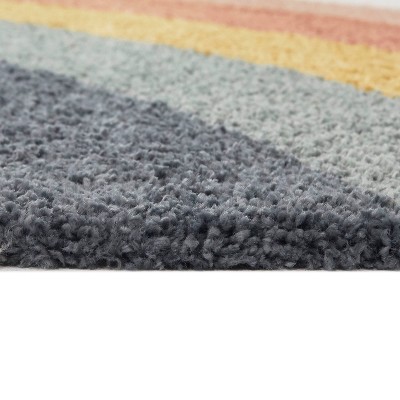 Eva Red Synthetic Shag Kids' Rectangular Rug 5'3" x 7'