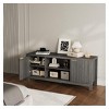 Maple Oak 65 Inch Fluted TV Stand with Open Shelves and Storage Cabinets Modern Heavy Duty Entertainment Center for Living Room Bedroom - 3 of 4