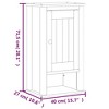 vidaXL BERG Bathroom Wall Cabinet Black 15.7"x10.6"x28.1" Solid Wood Pine - 4 of 4