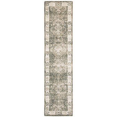Oriental Weavers Savoy 28105 Charcoal/ Ivory Indoor Area Rug - 2' x 8'