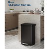 13 Gallon / 50 Liter Stainless Steel Trash Can with Lid, Large Garbage Can for Kitchen, Rustproof Step-on Kitchen Metal Trash Bin with Liner Rim - 2 of 4