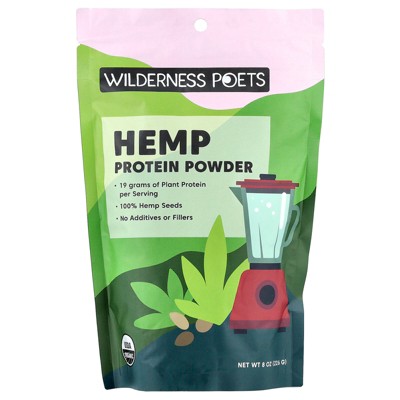 Wilderness Poets, Cold Pressed Organic Hemp Protein Powder, 19 G (8 Ounce)