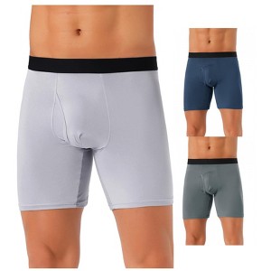 INSPIRE CHIC Men's 3 Pack Lightweight Solid Color Open-fly Basic Boxer Briefs - 1 of 4