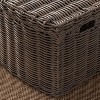 Zita Round Resin Woven Wicker Multi-Use Storage Basket with Handles - 18" x 18" x 15.7" - White-Gray - For Towel - 4 of 4