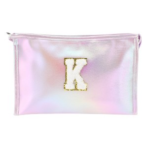 Unique Bargains Women's Letter K Makeup Bag Purple 1 Pc - 1 of 3